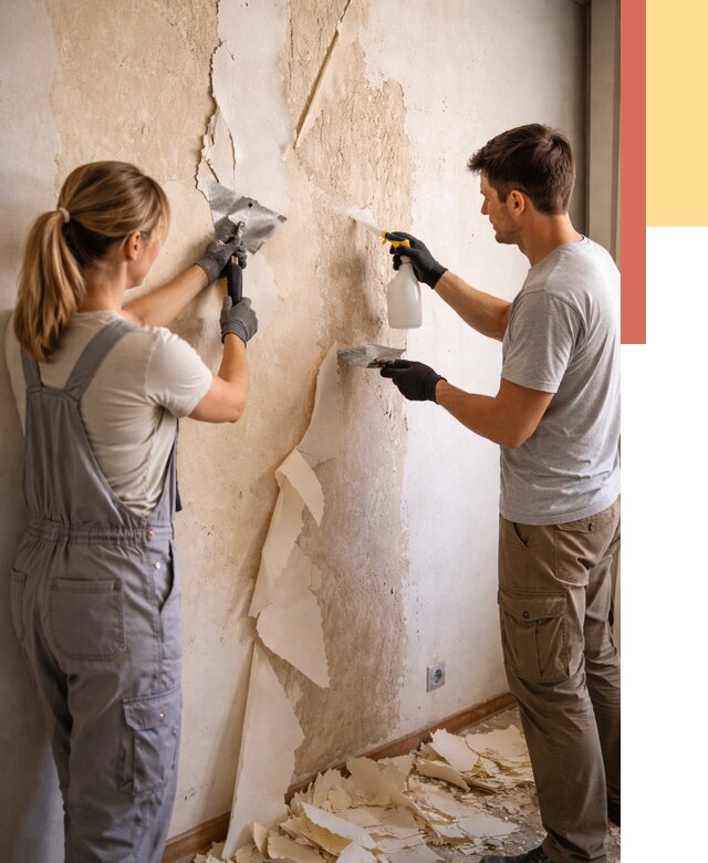 Снятие старых обоев в Казани от 5574 руб. под ключ недорого | ОТДЕЛОЧНИК-Кзн