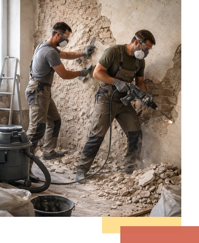 Демонтаж штукатурки со стен в Казани быстро и аккуратно