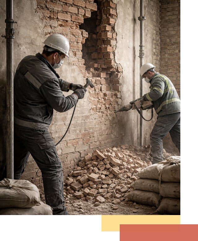 Демонтаж кирпичных стен в Казани быстро и безопасно