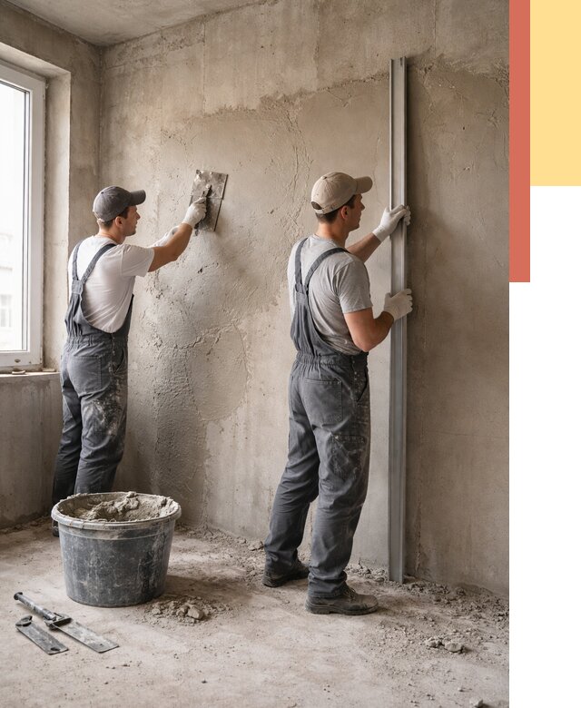 Штукатурка бетонных стен в Казани от 4778 руб/м² — качественно и быстро | ОТДЕЛОЧНИК-Кзн