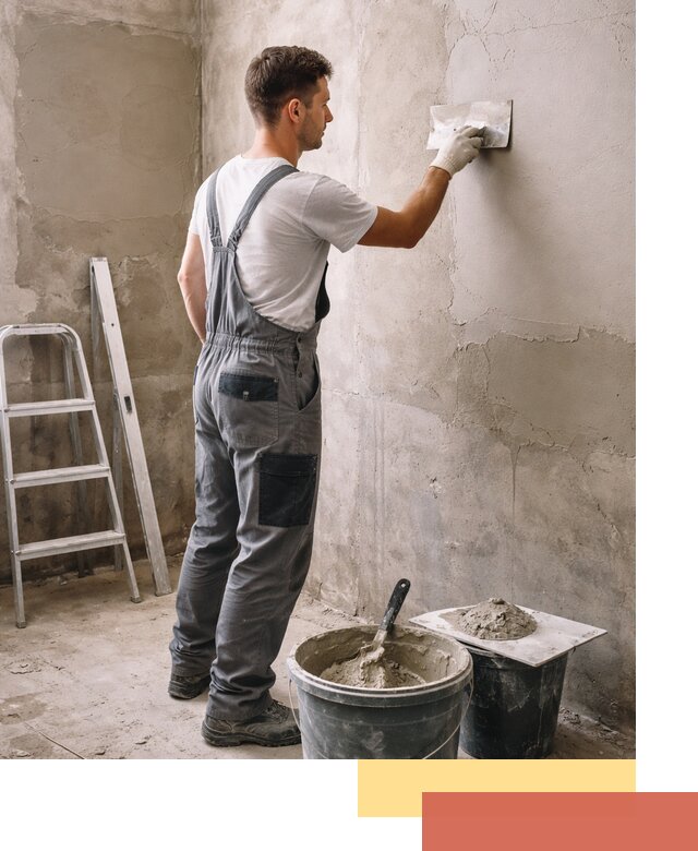 Штукатурка стен в ванной под ключ в Казани