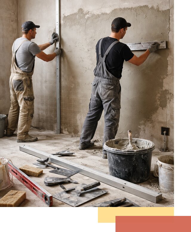 Профессиональная штукатурка стен под плитку в Казани