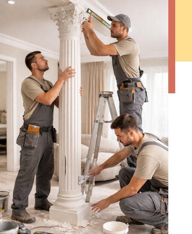 Установка декоративных колонн в Казани от 12740 руб. под ключ | ОТДЕЛОЧНИК-Кзн