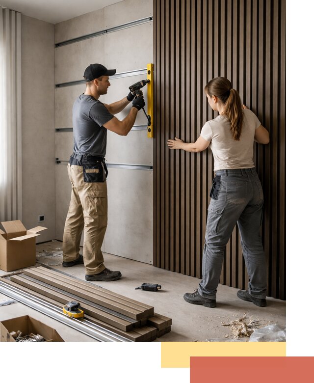 Монтаж реечных панелей на стены в Казани