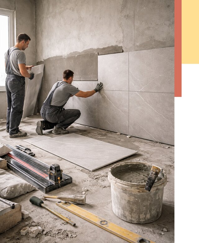 Облицовка стен керамогранитом в Казани от 4459 руб./м² — услуги под ключ | ОТДЕЛОЧНИК-Кзн