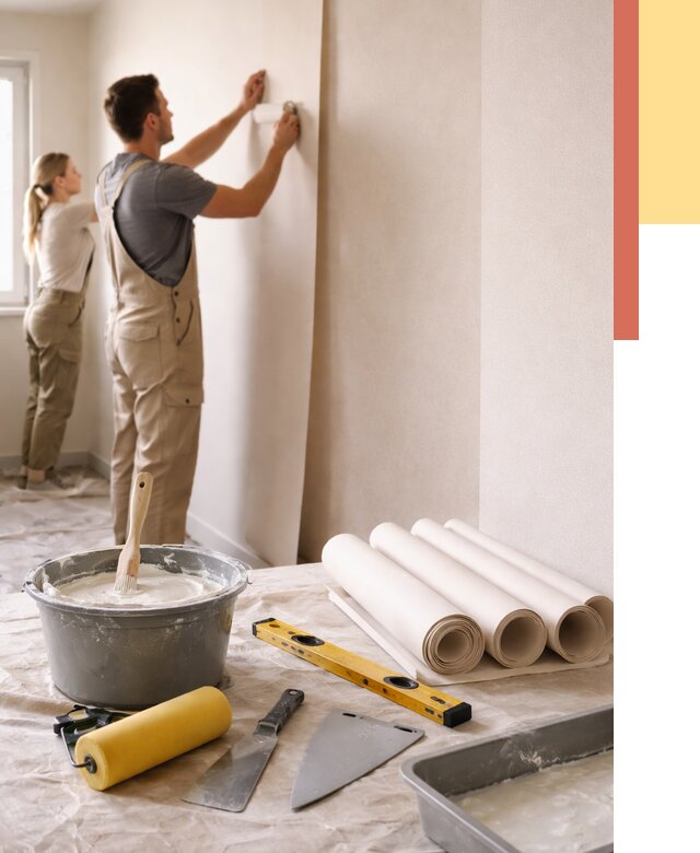 Поклейка бумажных обоев в Казани от 5839 руб./м2 — быстро и недорого | ОТДЕЛОЧНИК-Кзн