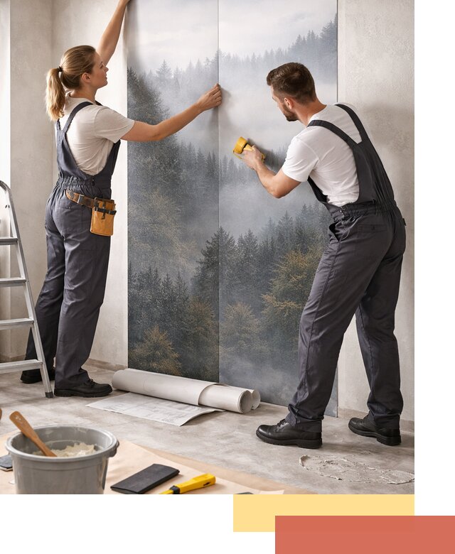 Поклейка фотообоев профессионально в Казани под ключ