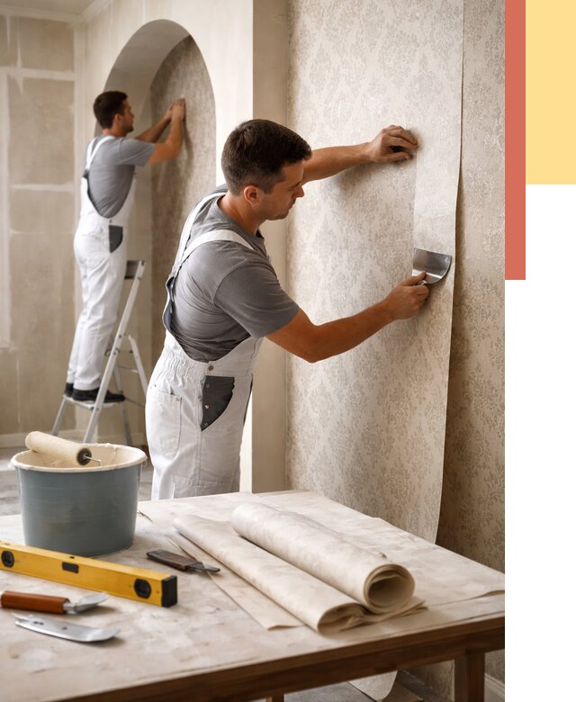 Поклейка обоев на сложные стены в Казани от 2973 руб. под ключ | ОТДЕЛОЧНИК-Кзн