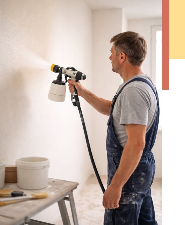 Покраска стен краскопультом в Казани от 7963 руб. — механизированная покраска | ОТДЕЛОЧНИК-Кзн