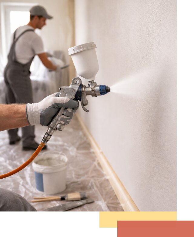 Покраска стен краскопультом в Казани быстро и качественно