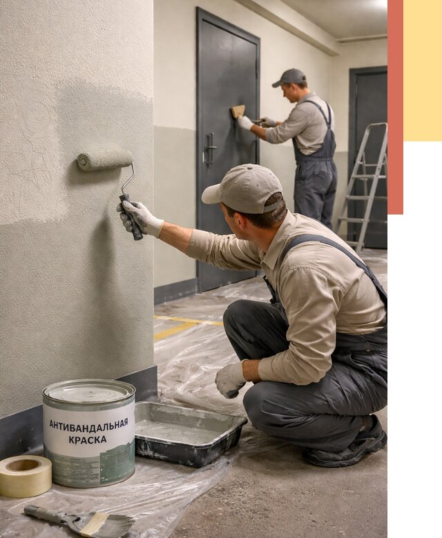 Покраска стен антивандальной краской в Казани от 4778 руб./м² под ключ | ОТДЕЛОЧНИК-Кзн