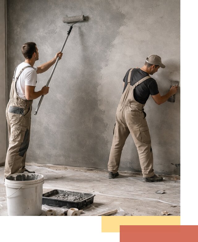 Покраска стен под бетон в Казани профессионально и недорого