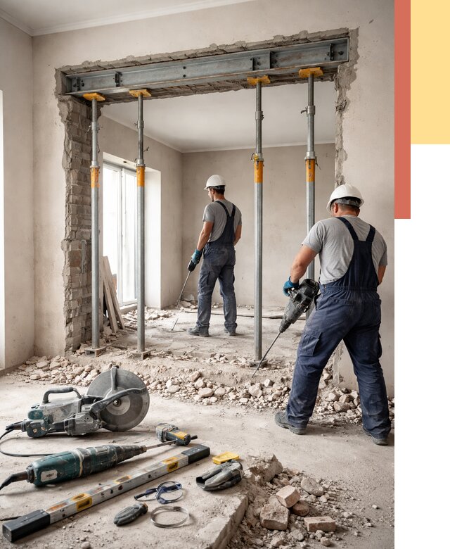 Прорезка проема в стене в Казани от 4778 руб. — быстро и недорого | ОТДЕЛОЧНИК-Кзн