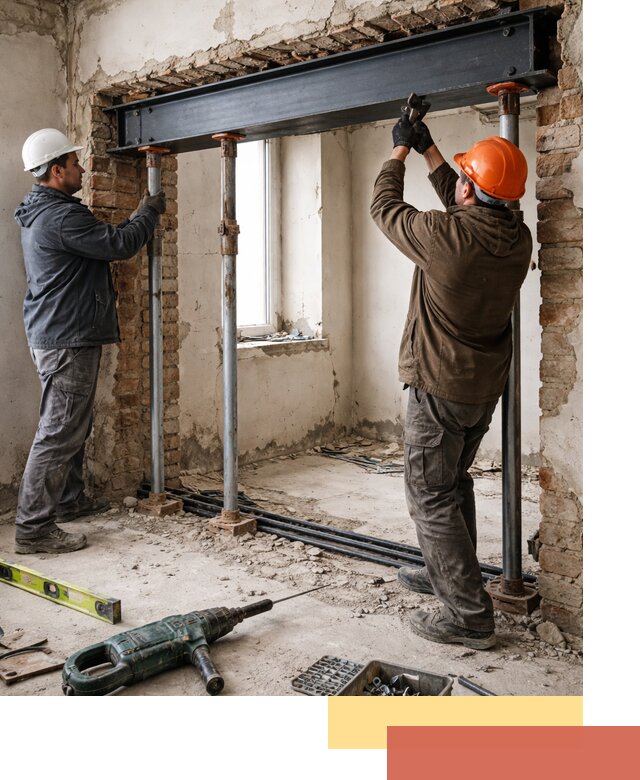 Усиление проема в стене в Казани для расширения и безопасности