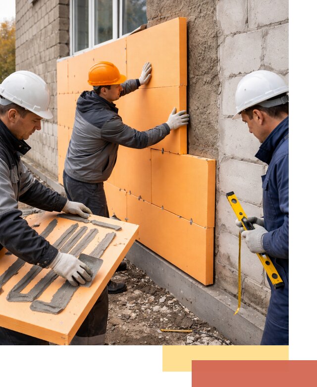 Утепление фасада пеноплексом под ключ в Казани