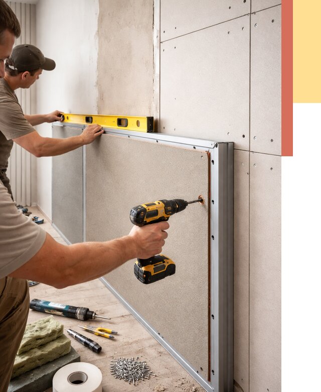 Шумоизоляция стен панелями ЗИПС в Казани от 2336 руб./м² под ключ | ОТДЕЛОЧНИК-Кзн