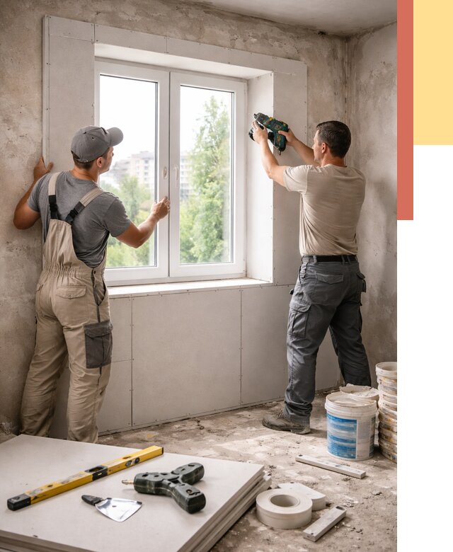 Монтаж откосов из гипсокартона в Казани от 4778 руб. под ключ | ОТДЕЛОЧНИК-Кзн