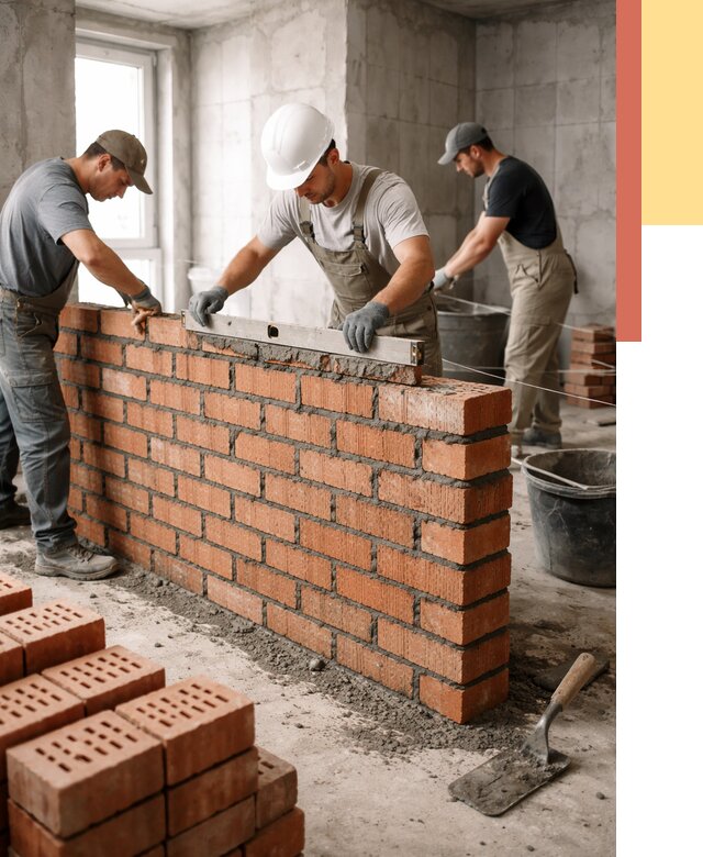 Кладка перегородок из кирпича в Казани от 3716 руб. за м² | ОТДЕЛОЧНИК-Кзн