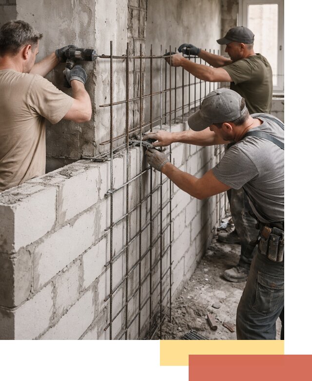Армирование кладки перегородок в Казани профессионально и надёжно
