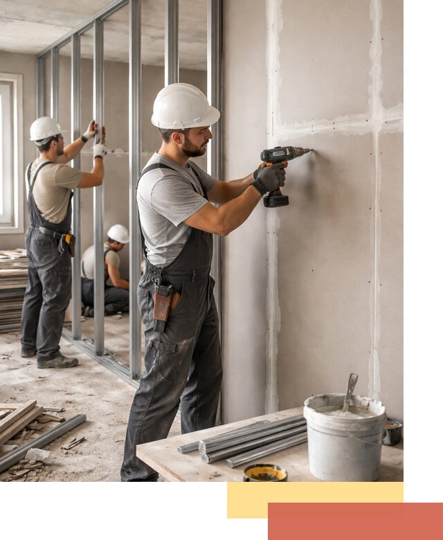 Перегородки из огнестойкого гипсокартона в Казани под ключ