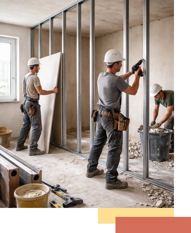 Перенос гипсокартонной перегородки в Казани профессионально и быстро