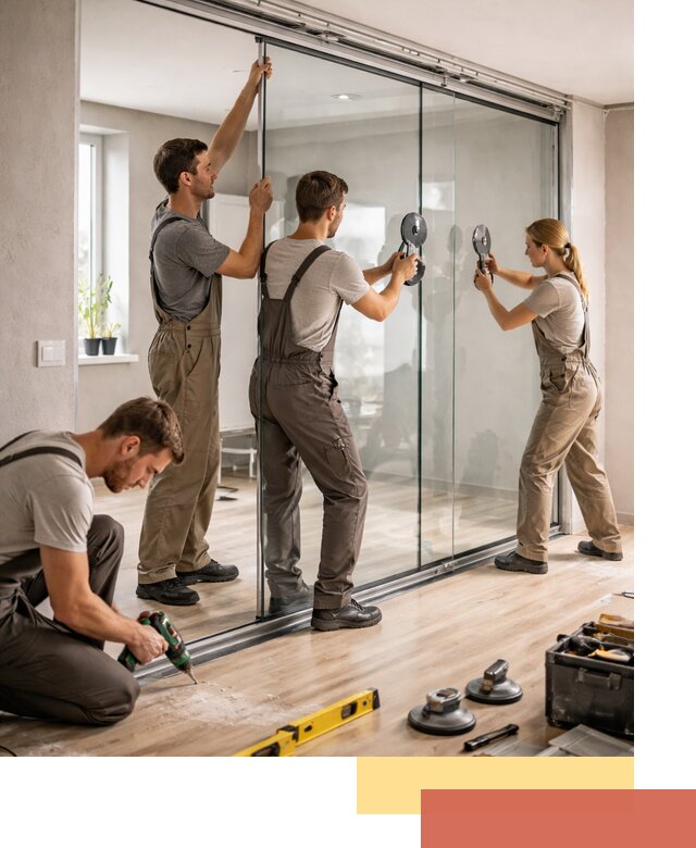 Изготовление стеклянных перегородок на заказ в Казани