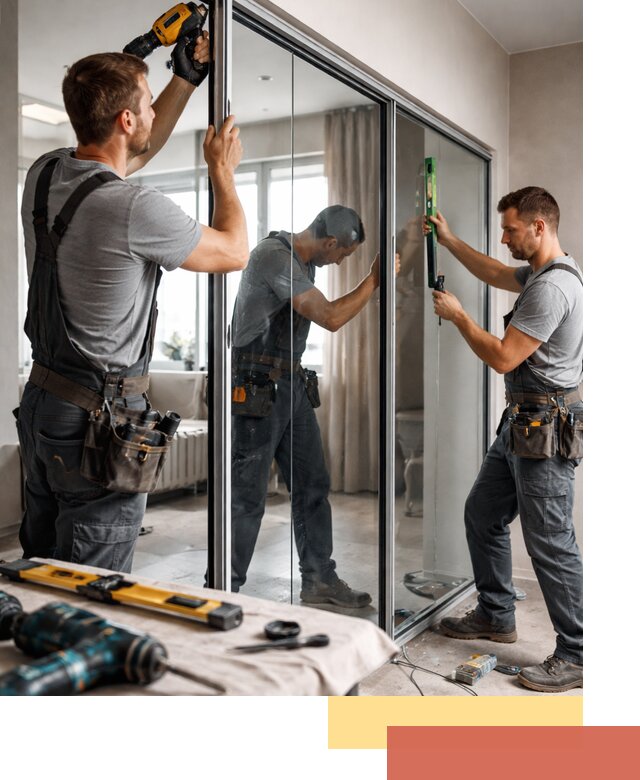 Каркасные стеклянные перегородки под ключ в Казани