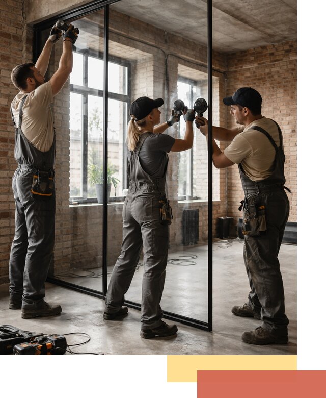 Стеклянные перегородки лофт — изготовление и монтаж в Казани