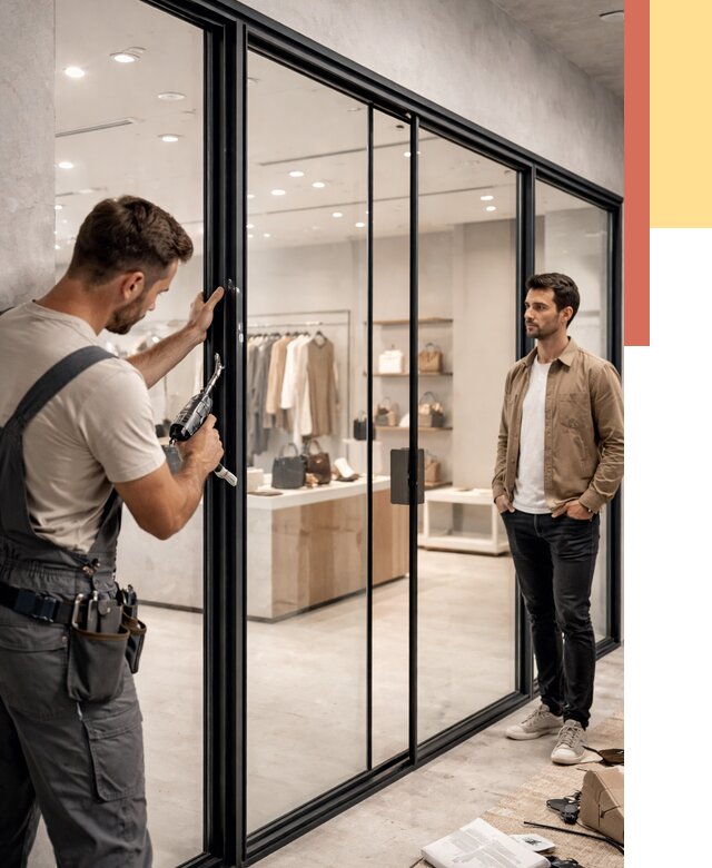 Стеклянные перегородки для магазинов в Казани от 8706 руб. под ключ | ОТДЕЛОЧНИК-Кзн