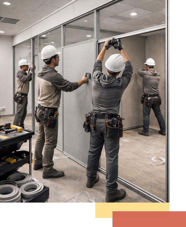 Мобильные офисные перегородки под ключ в Казани