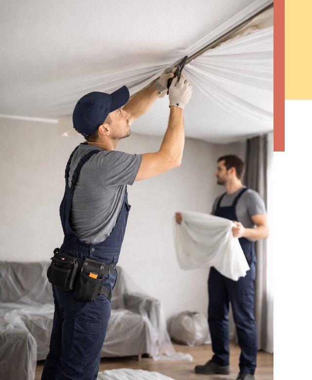 Демонтаж натяжного потолка в Казани от 4778 руб. — снятие и разбор под ключ | ОТДЕЛОЧНИК-Кзн