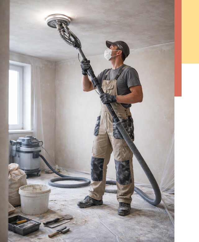 Шлифовка потолка в Казани от 3716 руб. — услуги шлифования потолка | ОТДЕЛОЧНИК-Кзн