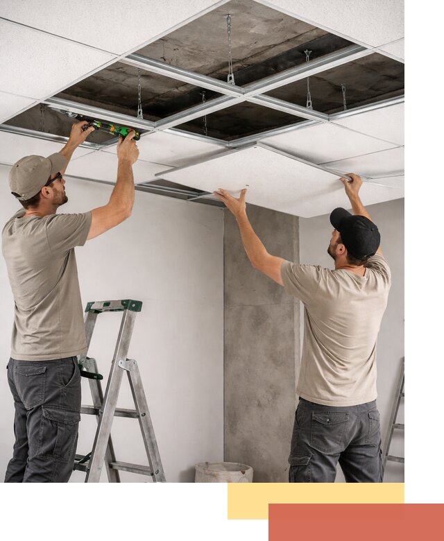 Монтаж потолка Армстронг под ключ в Казани