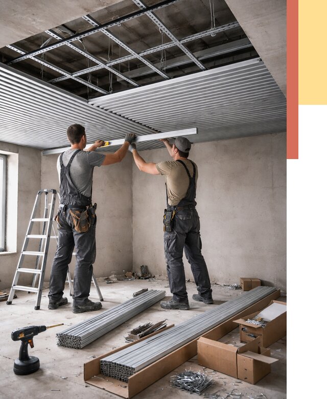 Монтаж реечного потолка в Казани от 4778 руб. под ключ | ОТДЕЛОЧНИК-Кзн