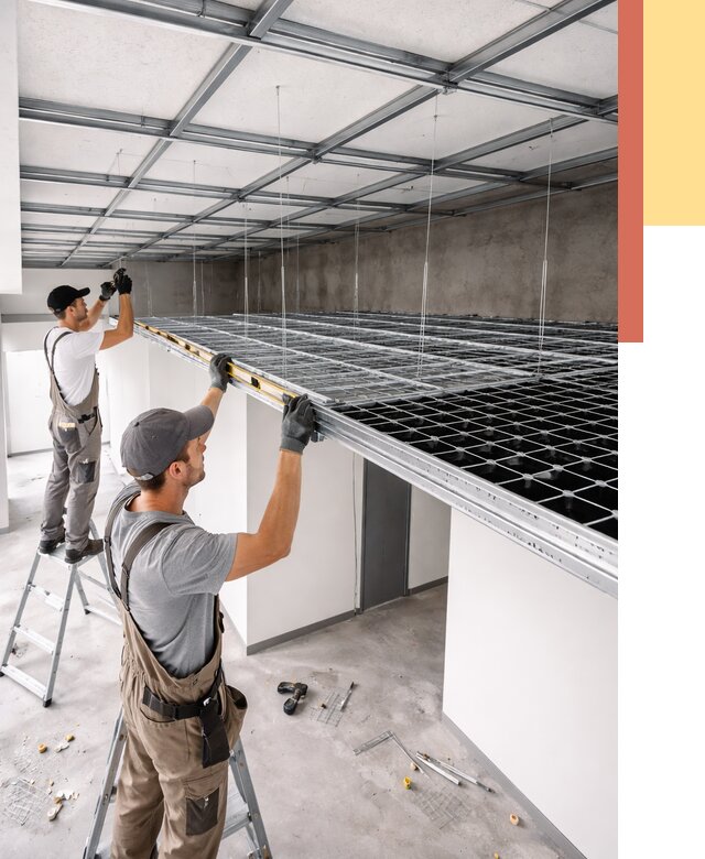 Монтаж потолка грильято в Казани от 478 руб./м² — быстрая сборка под ключ | ОТДЕЛОЧНИК-Кзн