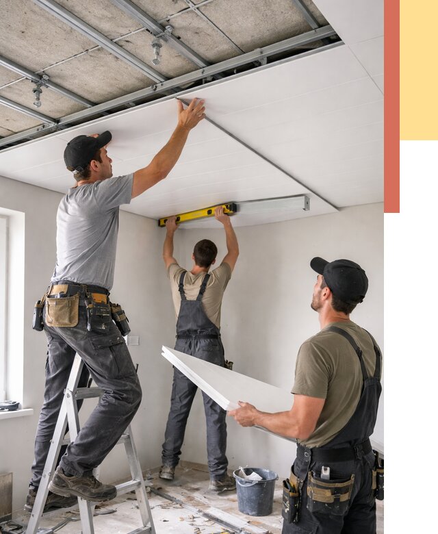 Монтаж потолка из ПВХ панелей в Казани от 3716 руб./м2 — быстро и недорого | ОТДЕЛОЧНИК-Кзн