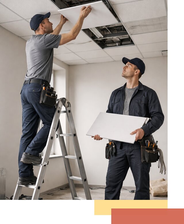 Обслуживание подвесного потолка в Казани — ремонт и чистка