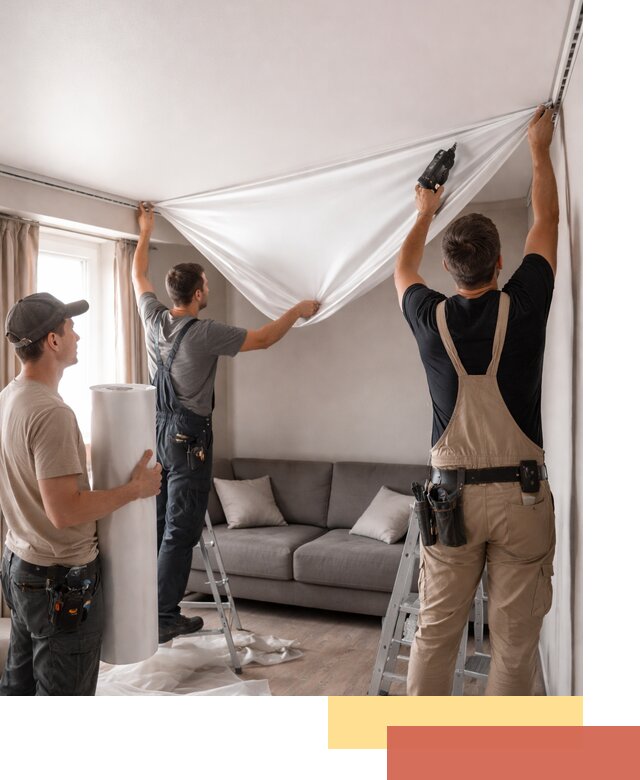 Монтаж сатинового натяжного потолка в Казани качественно и быстро