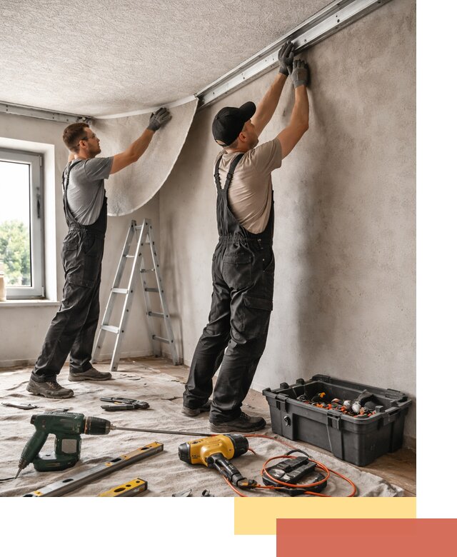 Монтаж фактурного натяжного потолка в Казани качественно и быстро