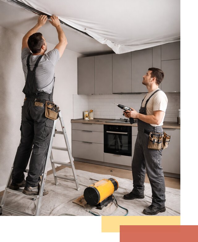 Монтаж натяжного потолка на кухне в Казани