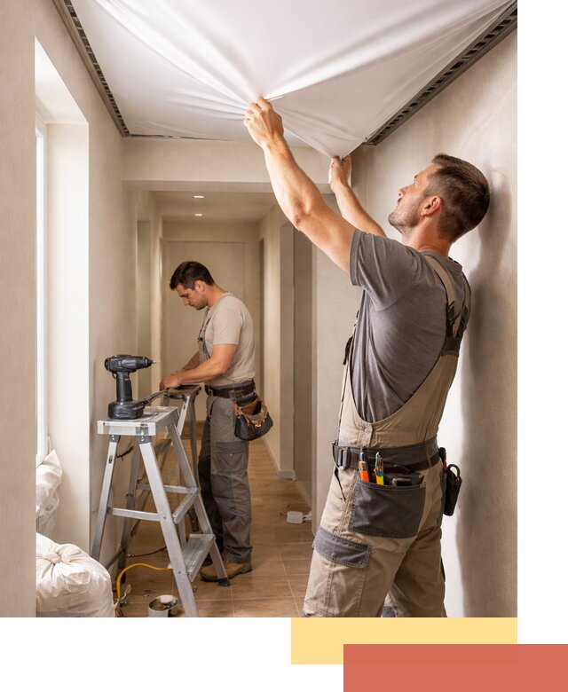 Монтаж натяжного потолка в прихожей в Казани