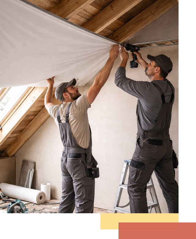 Монтаж натяжного потолка в мансарде в Казани