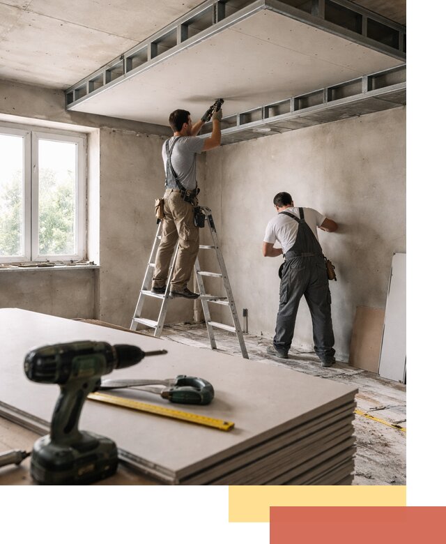 Двухуровневый потолок из гипсокартона в Казани