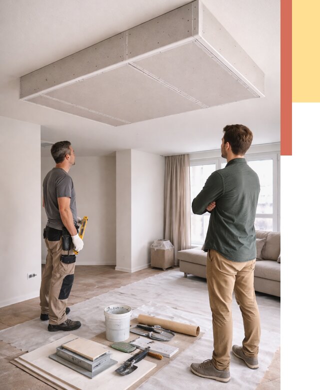 Короб на потолке из гипсокартона в Казани от 2336 руб. — монтаж и услуги под ключ | ОТДЕЛОЧНИК-Кзн