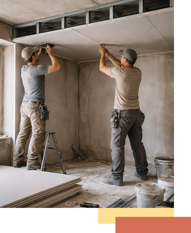 Короб из гипсокартона на потолке под ключ в Казани