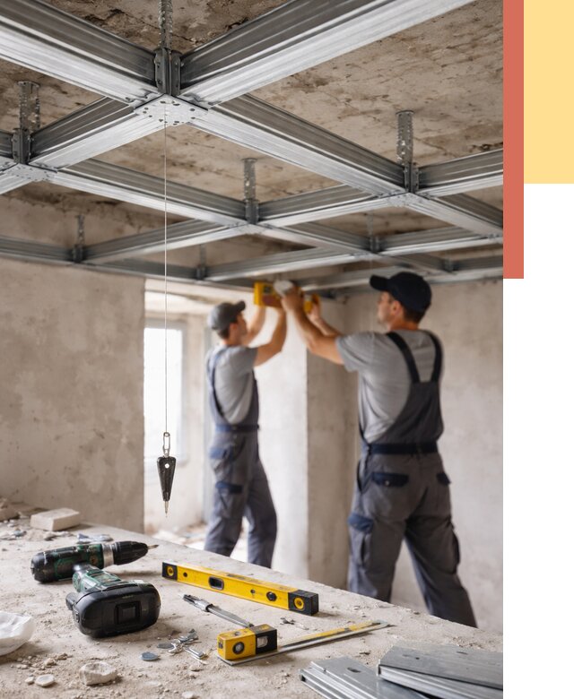 Монтаж каркаса потолка из профиля в Казани от 4778 руб. — услуги ОТДЕЛОЧНИК-Кзн