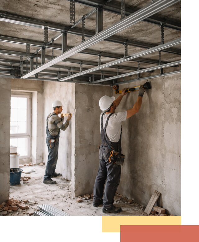 Монтаж каркаса потолка из профильного профиля в Казани