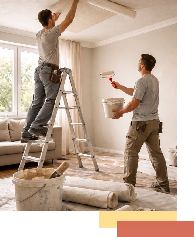 Поклейка обоев на потолок в Казани — качественно и быстро