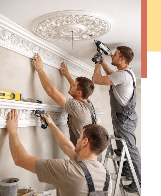 Монтаж лепнины на потолок в Казани от 3397 руб. быстро и недорого | ОТДЕЛОЧНИК-Кзн