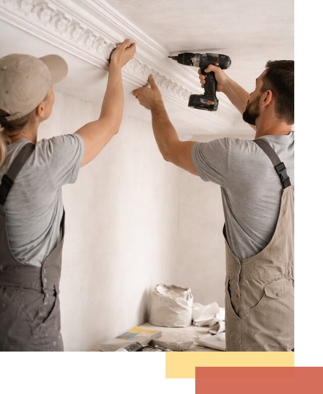 Профессиональный монтаж лепнины на потолок в Казани